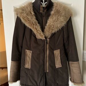 RUDSAK Brown Teddy Jacket with Faux Fur Trim